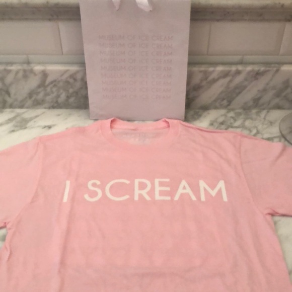 New! Museum of Ice Cream “I scream” Pink T- shirt - Picture 2 of 6